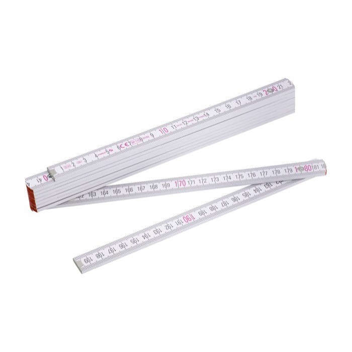 Regla plegable de madera con esquema de ángulo y precisión 3 de 2M color blanco cuarta vista Regla plegable de madera con esquema de ángulo y precisión 3 de 2M color blanco cuarta vista