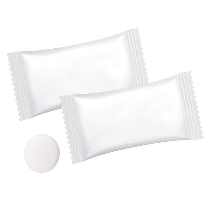 Caramelos masticables mint con sobre personalizable color blanco segunda vsta Caramelos masticables mint con sobre personalizable color blanco segunda vsta