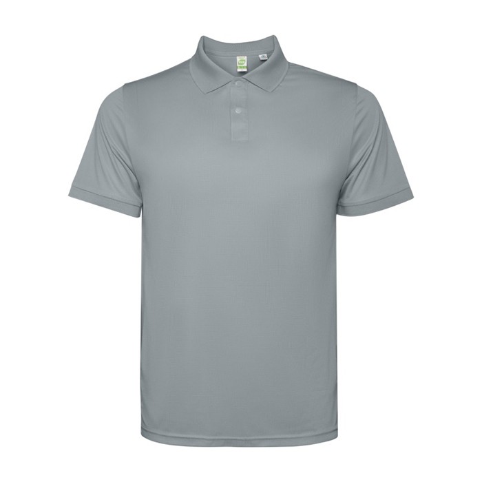 Polo técnico de poliéster reciclado manga corta 125 g/m2 Roly Direct Tormo color gris segunda vista