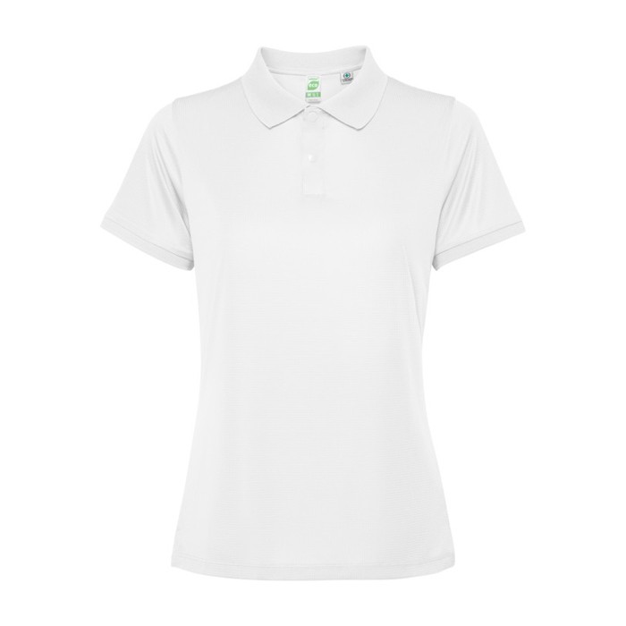 Polo técnico para mujer de poliéster reciclado 125 g/2 Roly Direct Tormo color blanco segunda vista