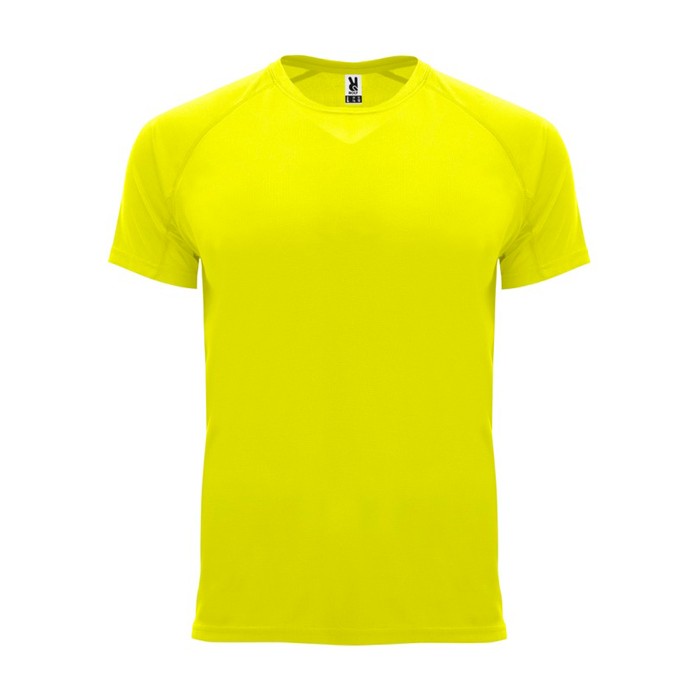 Camiseta técnica manga corta tejido control dry 135 g/m2 Roly Direct Bahrain color amarillo fluorescente segunda vista
