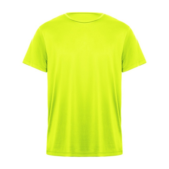 Camiseta técnica de poliéster en manga corta 135 g/m2 Roly Direct Daytona color amarillo fluorescente segunda vista