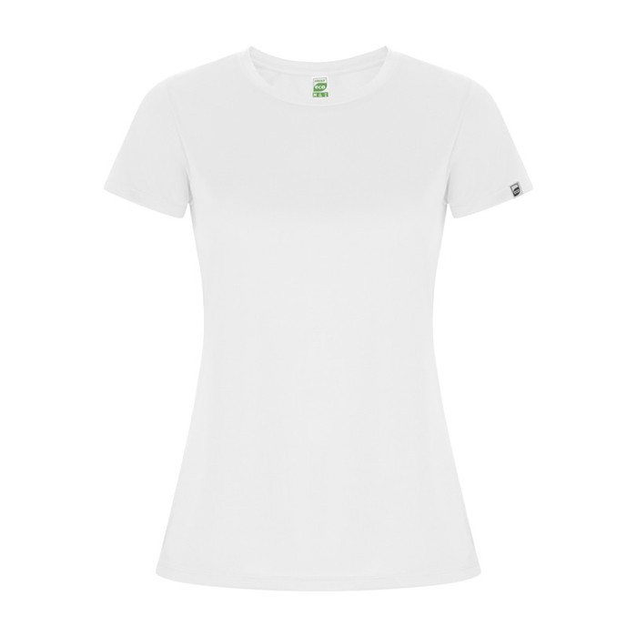 Camiseta técnica de poliéster reciclado para mujer 135 g/m2 Roly Direct Imola color blanco segunda vista