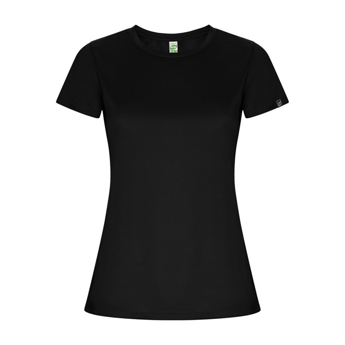 Camiseta técnica de poliéster reciclado para mujer 135 g/m2 Roly Direct Imola color negro segunda vista