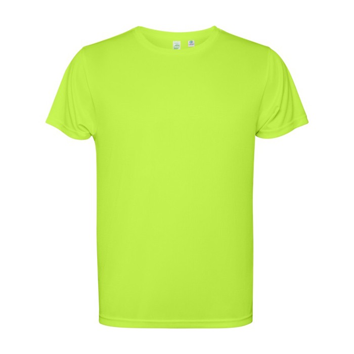 Camiseta técnica de poliéster reciclado de 125 g/m2 Roly Direct Estoril color verde fluorescente segunda vista