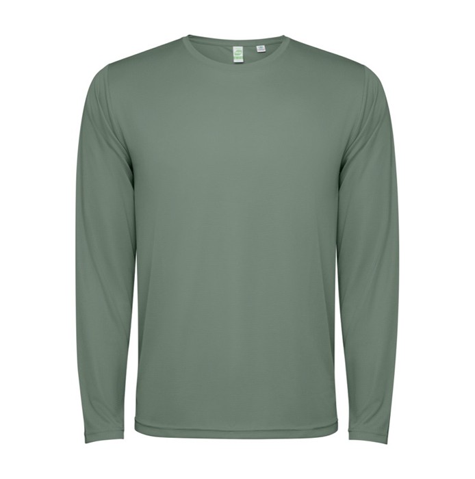 Camiseta técnica de manga larga en poliéster 125 g/m2 Roly Direct Estoril L/S color verde oliva segunda vista
