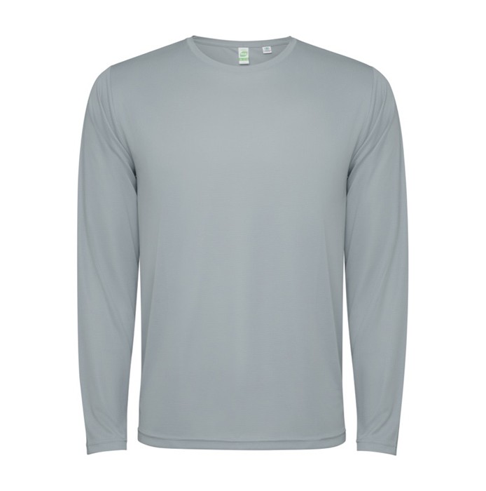 Camiseta técnica de manga larga en poliéster 125 g/m2 Roly Direct Estoril L/S color gris segunda vista