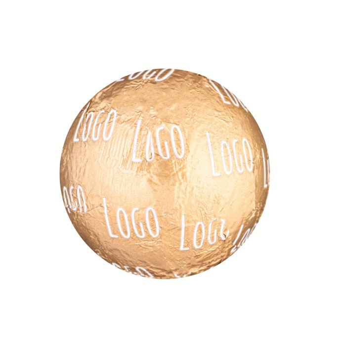 Chocolate con leche con relleno avellanas y envoltorio metalizado 12g color dorado