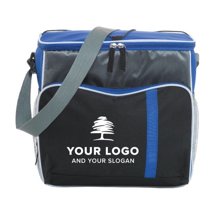 Bolsa térmica con distintos compartimientos en el exterior color azul ultramarino tercera vista Bolsa térmica con distintos compartimientos en el exterior color azul ultramarino tercera vista