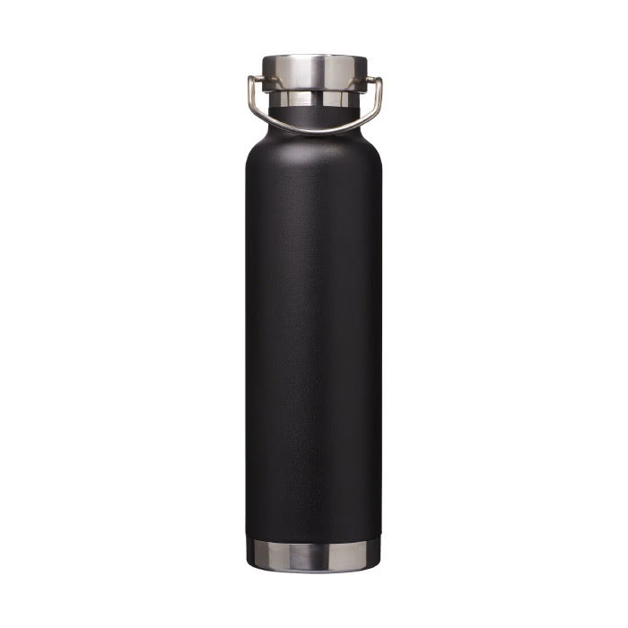 Botellas personalizada antifugas color negro vista delantera Botellas personalizada antifugas color negro vista delantera