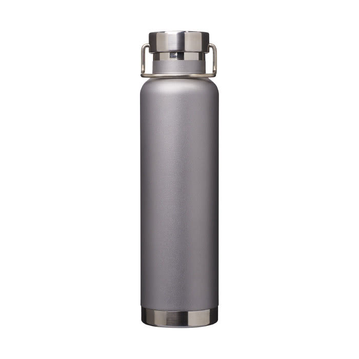 Botellas personalizada antifugas color gris vista delantera Botellas personalizada antifugas color gris vista delantera