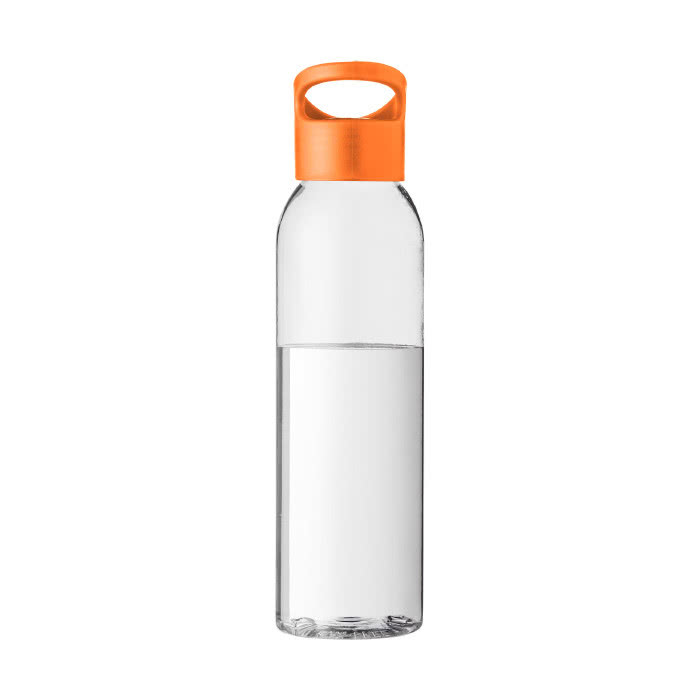 Botella clásica de tritán con tapón color naranja vista delantera Botella clásica de tritán con tapón color naranja vista delantera