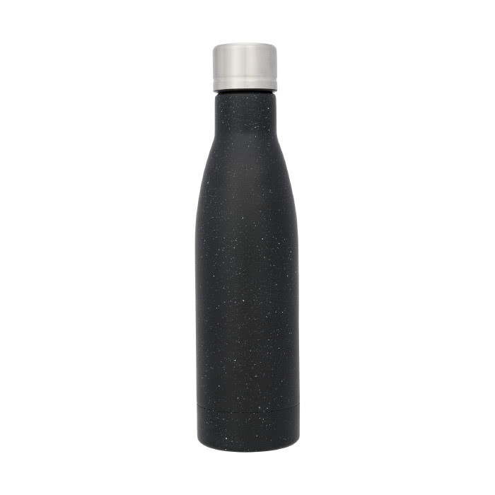 Botella moteada color negro vista delantera Botella moteada color negro vista delantera