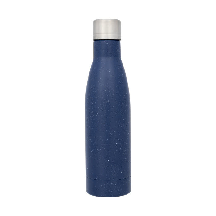 Botella moteada color azul vista delantera Botella moteada color azul vista delantera