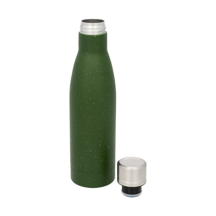Botella moteada color verde segunda vista Botella moteada color verde segunda vista
