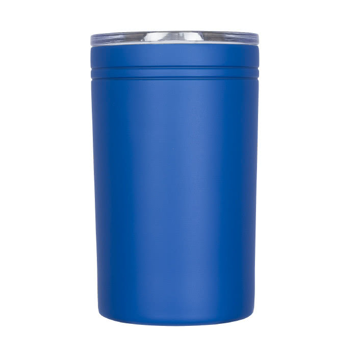 Vaso térmico de acero para empresas color azul real vista delantera