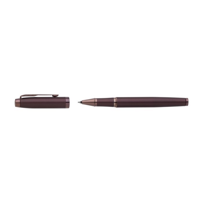 Roller metálico monocromático con estuche tinta negra Parker color burdeos segunda vista Roller metálico monocromático con estuche tinta negra Parker color burdeos segunda vista