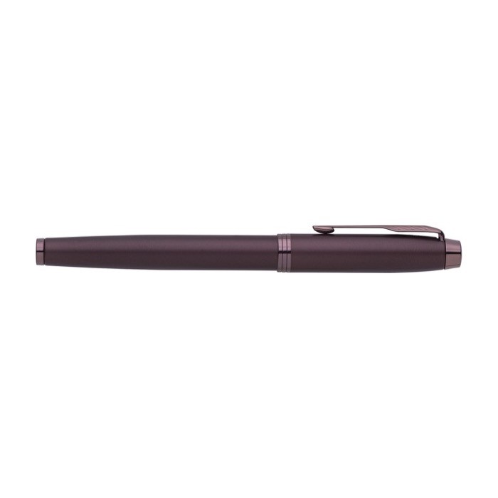Roller metálico monocromático con estuche tinta negra Parker color burdeos sexta vista Roller metálico monocromático con estuche tinta negra Parker color burdeos sexta vista