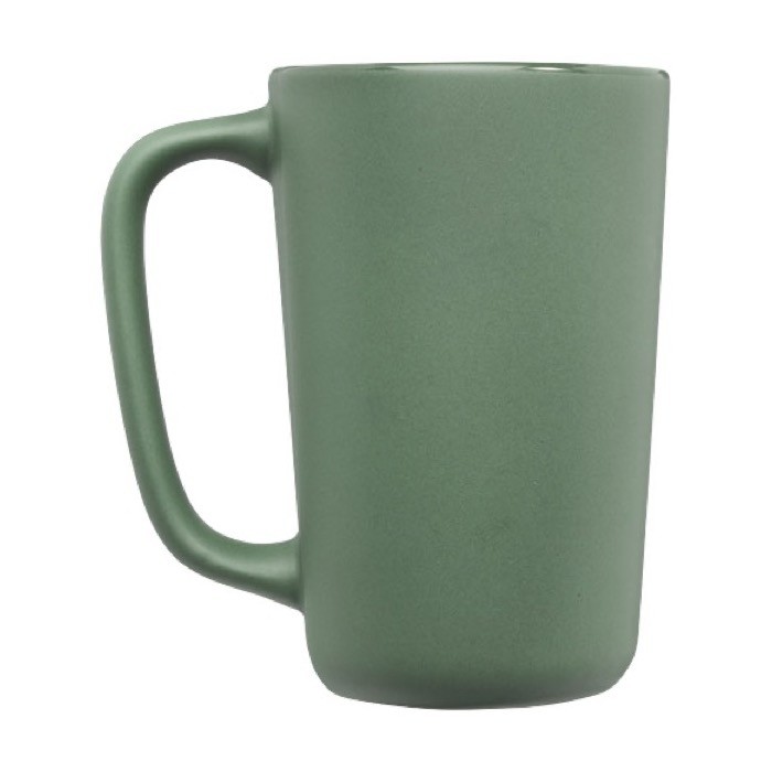 Taza de cerámica grande con acabado mate color verde segunda vista con lateral Taza de cerámica grande con acabado mate color verde segunda vista con lateral