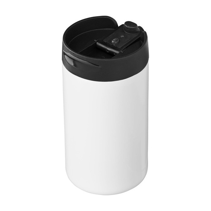 Vaso térmico de acero inoxidable reciclado con tapa giratoria 250ml color blanco Vaso térmico de acero inoxidable reciclado con tapa giratoria 250ml color blanco