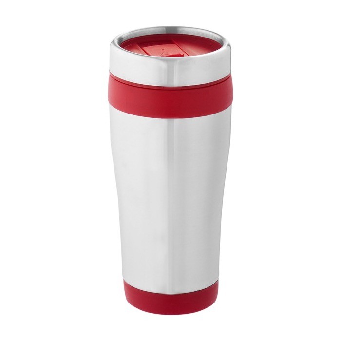 Vaso térmico de acero inoxidable reciclado con tapa giratoria 410ml color rojo Vaso térmico de acero inoxidable reciclado con tapa giratoria 410ml color rojo