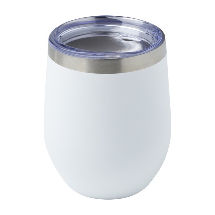 Vaso de acero inoxidable reciclado y cobre aislado al vacío de 350ml color blanco