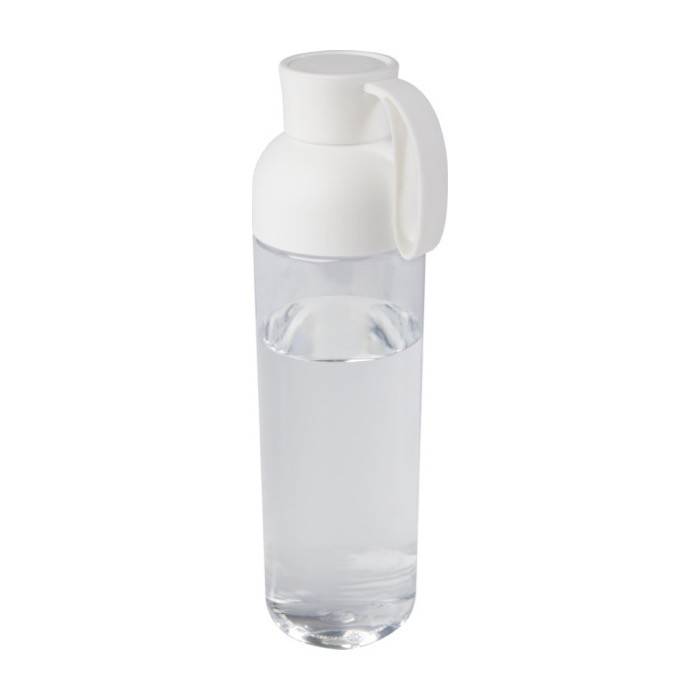 Botella de plástico reciclado con una cómoda asa de silicona 600ml color blanco Botella de plástico reciclado con una cómoda asa de silicona 600ml color blanco