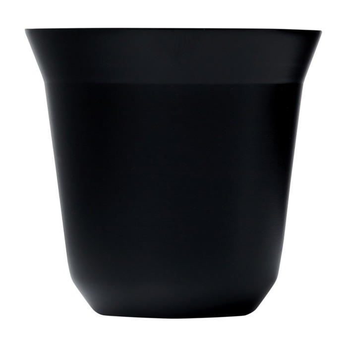 Juego de tazas de café espresso de acero inoxidable de 80ml color negro segunda vista frontal Juego de tazas de café espresso de acero inoxidable de 80ml color negro segunda vista frontal