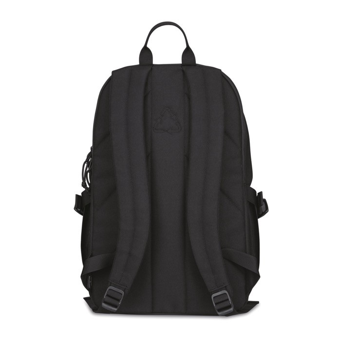 Mochila para portátil RPET con bolsillos y asa acolchada 15” color negro quinta vista