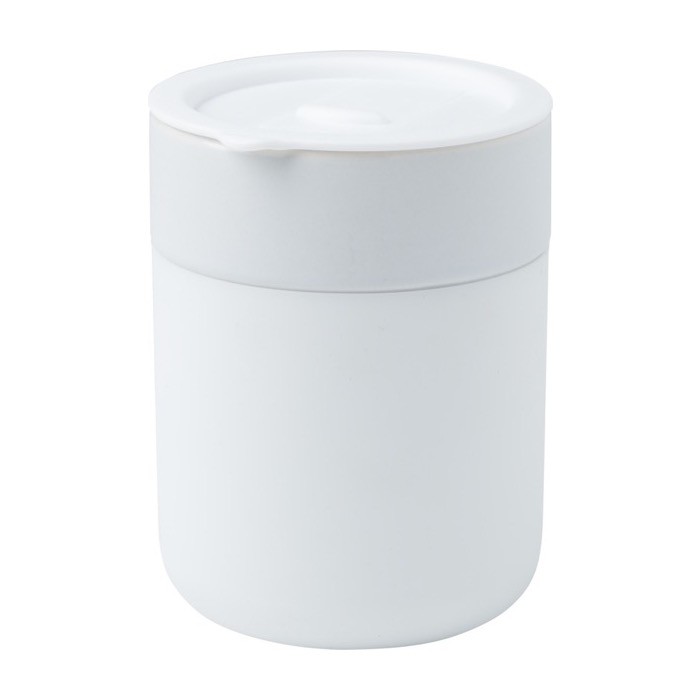 Vaso de cerámica con envoltura de silicona y tapa de plástico 330ml color blanco Vaso de cerámica con envoltura de silicona y tapa de plástico 330ml color blanco