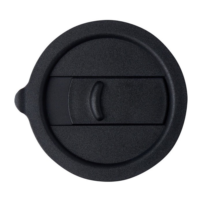 Vaso de cerámica con envoltura de silicona y tapa de plástico 330ml color negro tercera vista Vaso de cerámica con envoltura de silicona y tapa de plástico 330ml color negro tercera vista