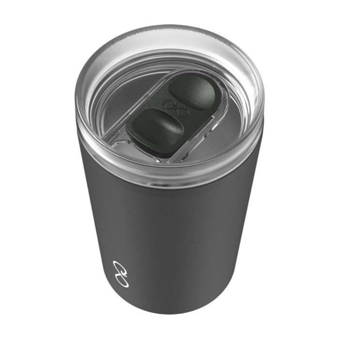 Vaso térmico de acero inoxidable reciclado 350ml Ocean Bottle color negro tercera vista Vaso térmico de acero inoxidable reciclado 350ml Ocean Bottle color negro tercera vista