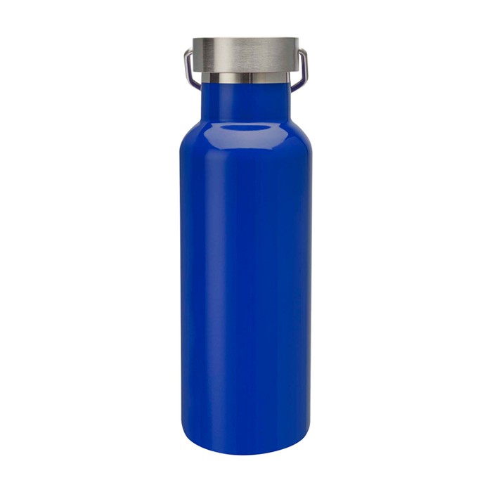 Botella de acero inoxidable reciclado ideal para agua 500ml color azul claro segunda vista trasera Botella de acero inoxidable reciclado ideal para agua 500ml color azul claro segunda vista trasera