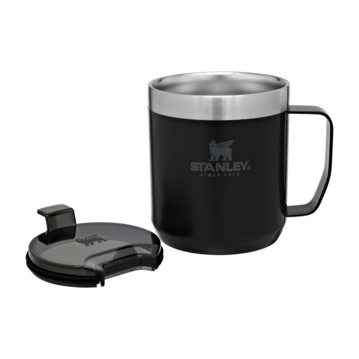 Taza térmica de acero inoxidable y tritán Stanley Classic 350ml color negro Taza térmica de acero inoxidable y tritán Stanley Classic 350ml color negro