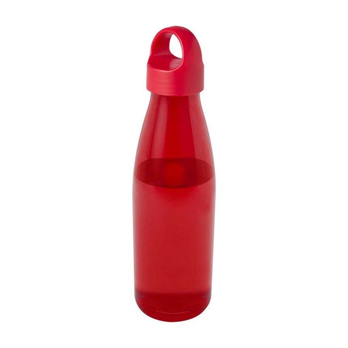 Botella de agua de plástico reciclado con asa de transporte 800ml color rojo Botella de agua de plástico reciclado con asa de transporte 800ml color rojo
