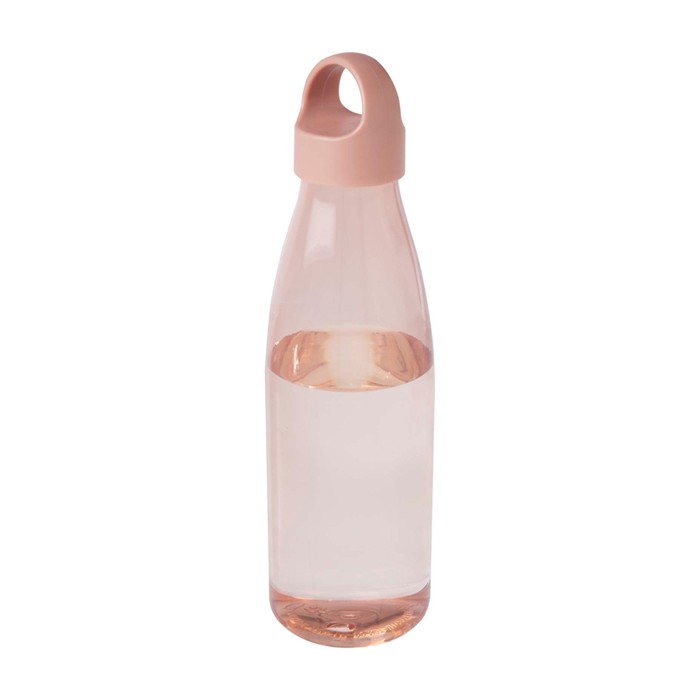 Botella de agua de plástico reciclado con asa de transporte 800ml color rosa pastel Botella de agua de plástico reciclado con asa de transporte 800ml color rosa pastel
