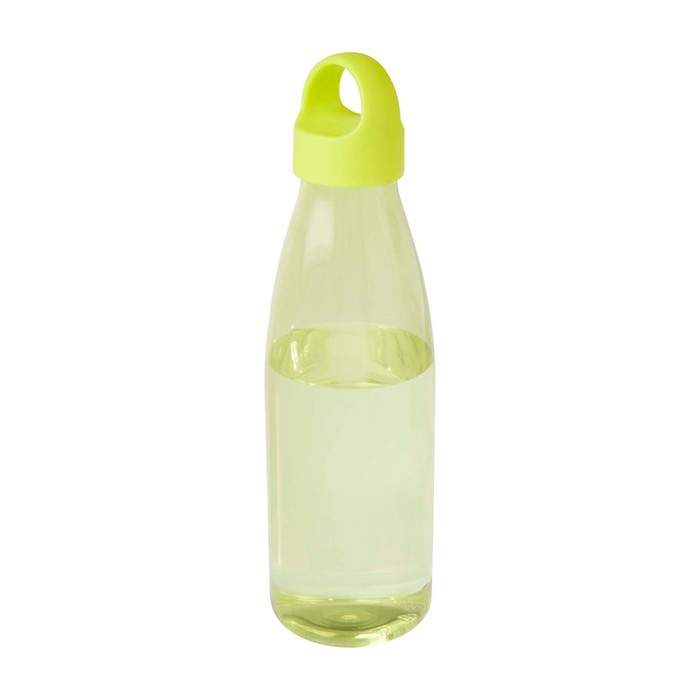 Botella de agua de plástico reciclado con asa de transporte 800ml color verde lima Botella de agua de plástico reciclado con asa de transporte 800ml color verde lima