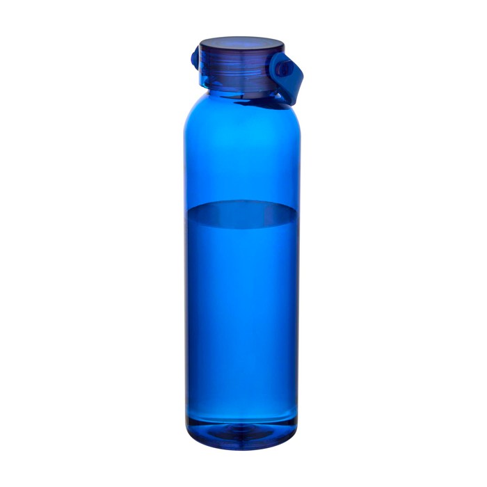 Botella de plástico reciclado con asa de silicona en la tapa 630ml color azul real segunda vista Botella de plástico reciclado con asa de silicona en la tapa 630ml color azul real segunda vista