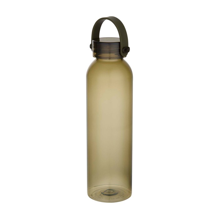 Botella de plástico reciclado con asa de silicona en la tapa 630ml color verde oscuro Botella de plástico reciclado con asa de silicona en la tapa 630ml color verde oscuro