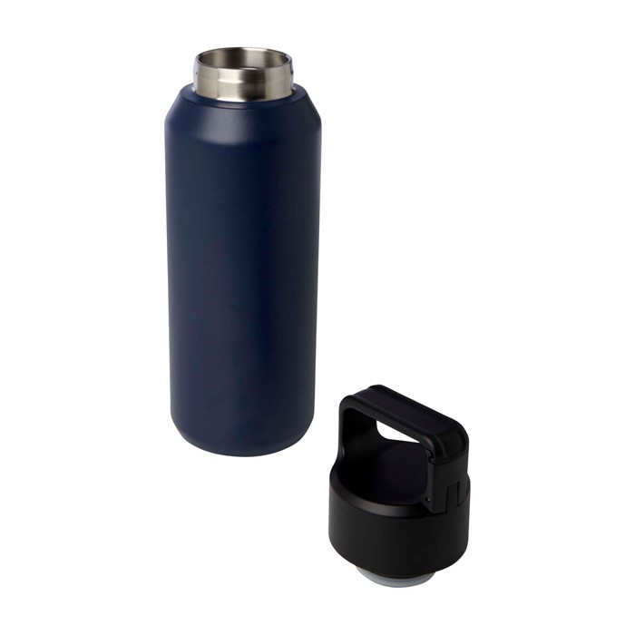 Botella de acero inox reciclado apta para bebidas carbonatadas 600ml color azul marino segunda vista Botella de acero inox reciclado apta para bebidas carbonatadas 600ml color azul marino segunda vista