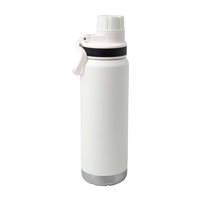 Botella ecológica de doble pared con tapa de rosca antigoteo 700ml color blanco segunda vista trasera Botella ecológica de doble pared con tapa de rosca antigoteo 700ml color blanco segunda vista trasera
