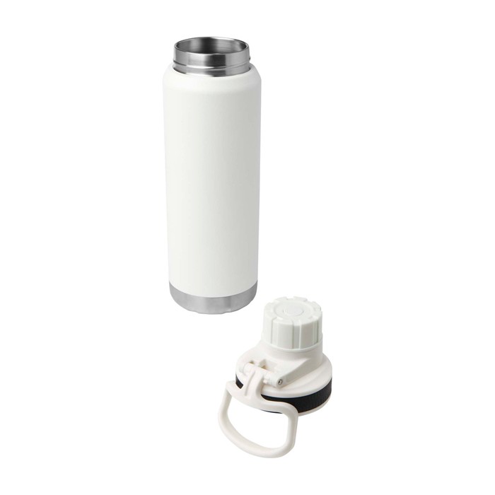 Botella ecológica de doble pared con tapa de rosca antigoteo 700ml color blanco segunda vista Botella ecológica de doble pared con tapa de rosca antigoteo 700ml color blanco segunda vista