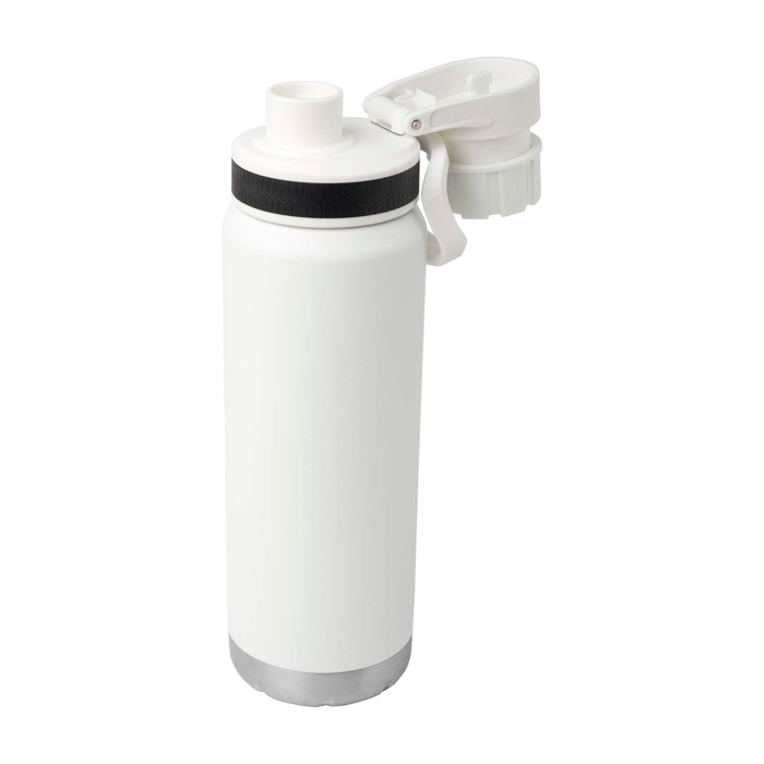 Botella ecológica de doble pared con tapa de rosca antigoteo 700ml color blanco tercera vista Botella ecológica de doble pared con tapa de rosca antigoteo 700ml color blanco tercera vista