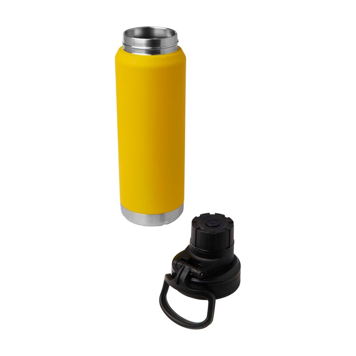 Botella ecológica de doble pared con tapa de rosca antigoteo 700ml color amarillo oscuro segunda vista Botella ecológica de doble pared con tapa de rosca antigoteo 700ml color amarillo oscuro segunda vista