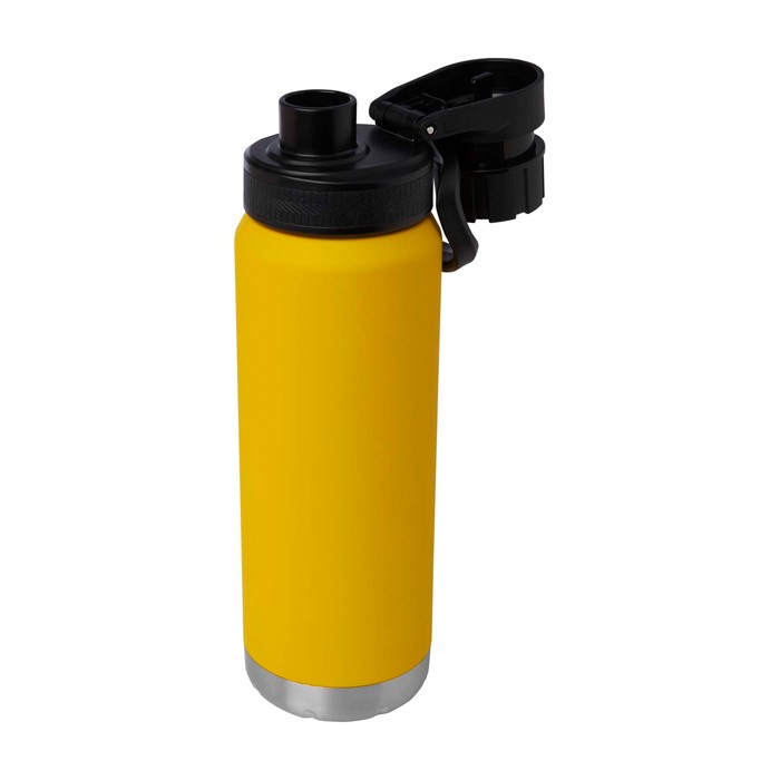 Botella ecológica de doble pared con tapa de rosca antigoteo 700ml color amarillo oscuro tercera vista Botella ecológica de doble pared con tapa de rosca antigoteo 700ml color amarillo oscuro tercera vista