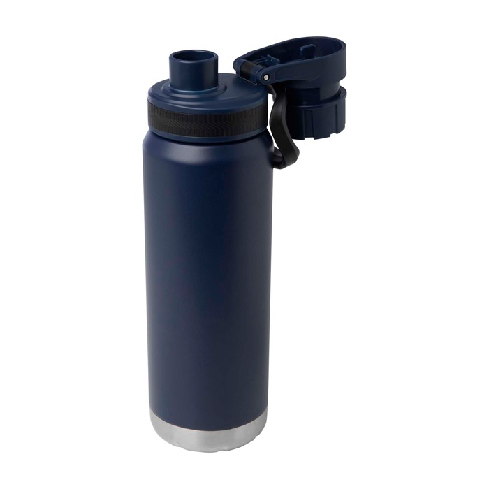 Botella ecológica de doble pared con tapa de rosca antigoteo 700ml color azul marino tercera vista Botella ecológica de doble pared con tapa de rosca antigoteo 700ml color azul marino tercera vista