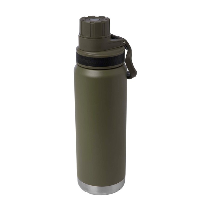 Botella ecológica de doble pared con tapa de rosca antigoteo 700ml color verde oscuro Botella ecológica de doble pared con tapa de rosca antigoteo 700ml color verde oscuro