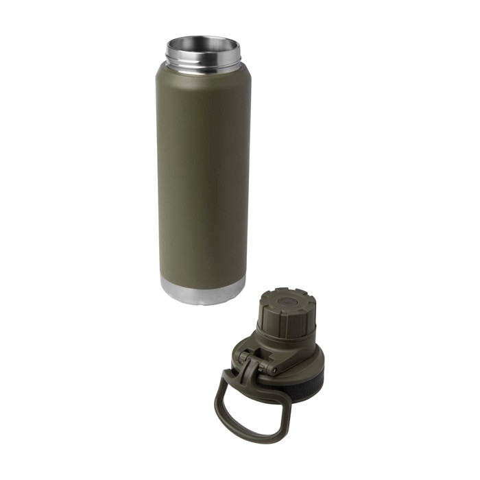 Botella ecológica de doble pared con tapa de rosca antigoteo 700ml color verde oscuro segunda vista Botella ecológica de doble pared con tapa de rosca antigoteo 700ml color verde oscuro segunda vista