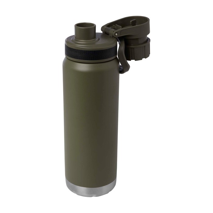 Botella ecológica de doble pared con tapa de rosca antigoteo 700ml color verde oscuro tercera vista Botella ecológica de doble pared con tapa de rosca antigoteo 700ml color verde oscuro tercera vista