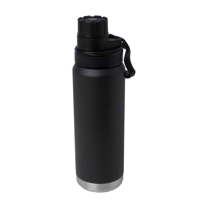 Botella ecológica de doble pared con tapa de rosca antigoteo 700ml color negro Botella ecológica de doble pared con tapa de rosca antigoteo 700ml color negro